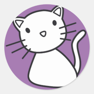 kissekatt runt klistermärke