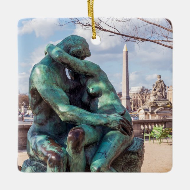 Kissen av Auguste Rodin vid Tuileries i Paris Julgransprydnad Keramik (Framsida)