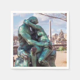 Kissen av Auguste Rodin vid Tuileries i Paris Pappersservett