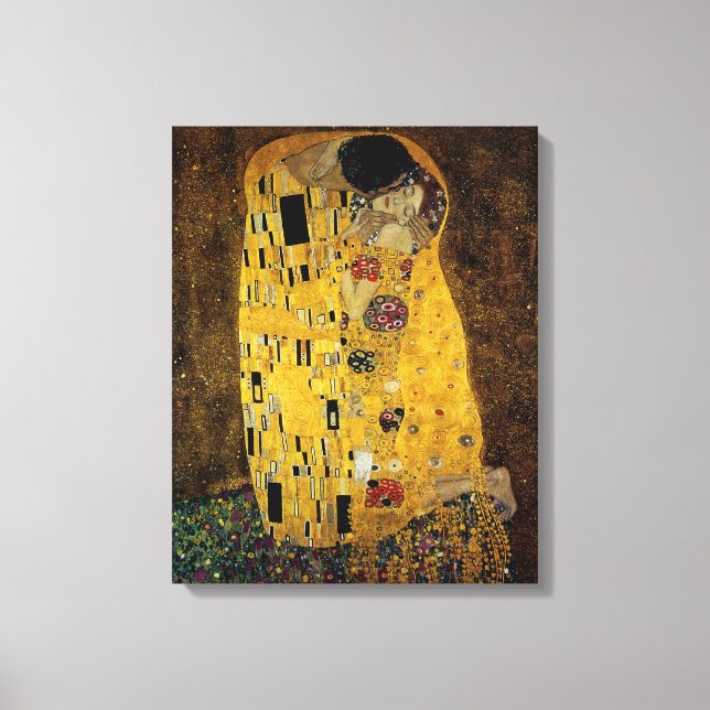 Kissen av Gustav Klimt Canvastryck (Framsida)