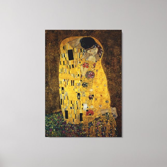 Kissen av Gustav Klimt Canvastryck (Framsida)