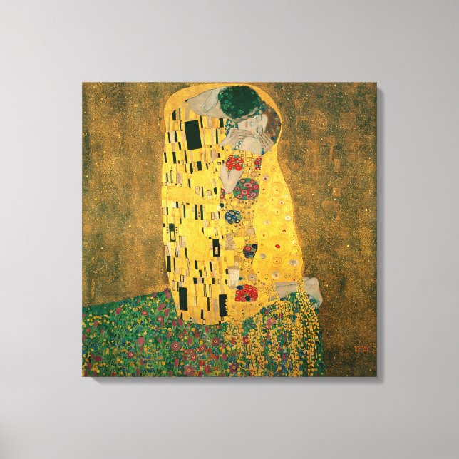 Kissen av Gustav Klimt Canvastryck (Framsida)
