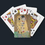 Kissen av Gustav Klimt Casinokort<br><div class="desc">Kiss av Gustav Klimt The Kiss är en olje-on-canvas-målning med tillsats av guld löv, silver och platina. av den österrikiska symbolmålaren Gustav Klimt. Det målades någon gång 1907 och 1908, under höjden av vad akademiker kallar sin "gyllene period". Kismen har skakande toner i guld, stiliserade former och sentimental ikonografi, och...</div>