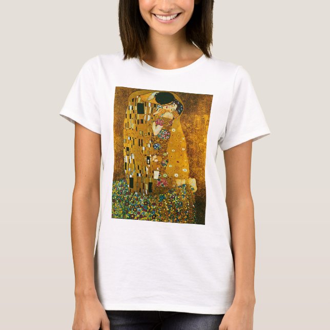 "Kissen" av Gustav Klimt, Circle T-Shirt (Framsida)
