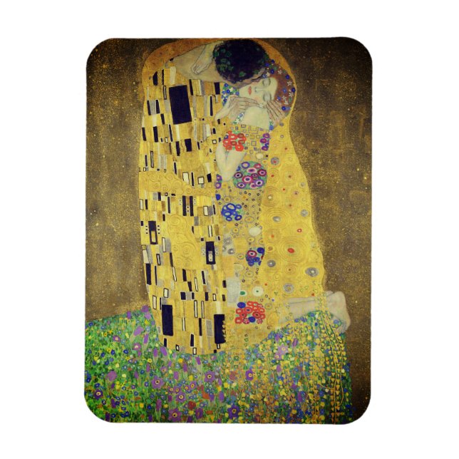 Kissen av Gustav Klimt, detalj 1 Magnet (Vertikal)