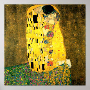 Kissen av Gustav Klimt Fine Art Poster Skriv ut