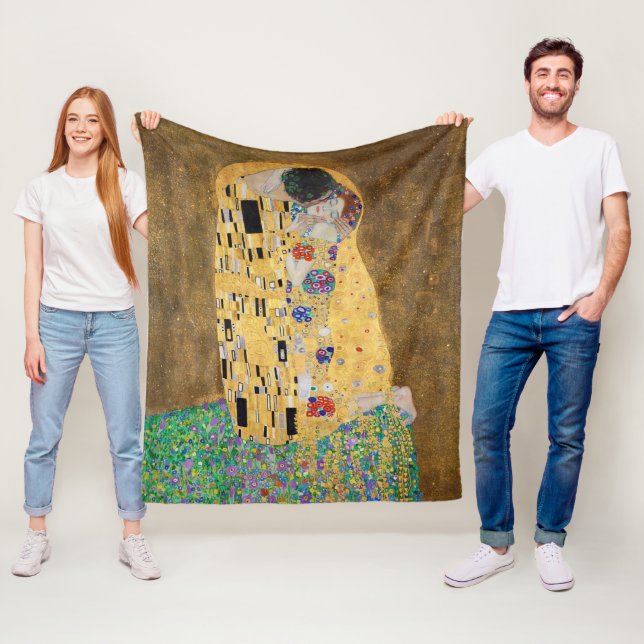 Kissen av Gustav Klimt Fleecefilt (På plats)