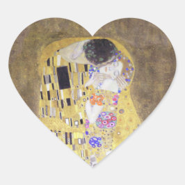 Kissen av Gustav Klimt Heart Sticker Hjärtformat Klistermärke