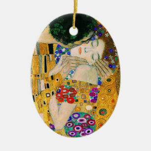 Kissen av Gustav Klimt Julgransprydnad Keramik