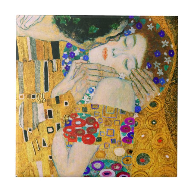 Kissen av Gustav Klimt Kakelplatta (Framsidan)