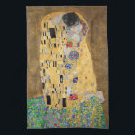 Kissen av Gustav Klimt Kökshandduk<br><div class="desc">Kiss av Gustav Klimt The Kiss är en olje-on-canvas-målning med tillsats av guld löv, silver och platina. av den österrikiska symbolmålaren Gustav Klimt. Det målades någon gång 1907 och 1908, under höjden av vad akademiker kallar sin "gyllene period". Kismen har skakande toner i guld, stiliserade former och sentimental ikonografi, och...</div>