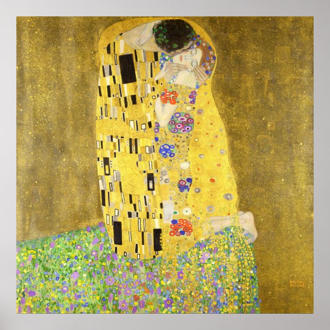 Kissen av Gustav Klimt Poster (Framsidan)