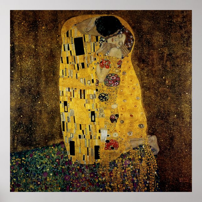 Kissen av Gustav Klimt Poster (Framsidan)