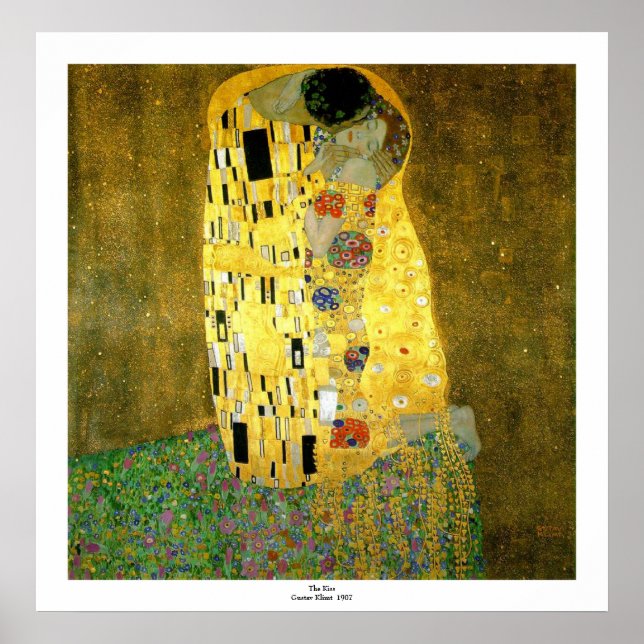 Kissen av Gustav Klimt Poster (Framsidan)