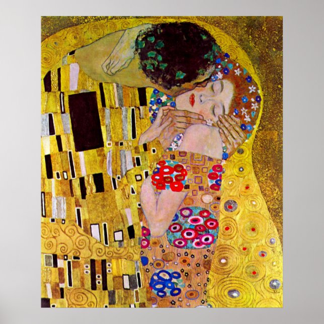 Kissen av Gustav Klimt Poster (Framsidan)