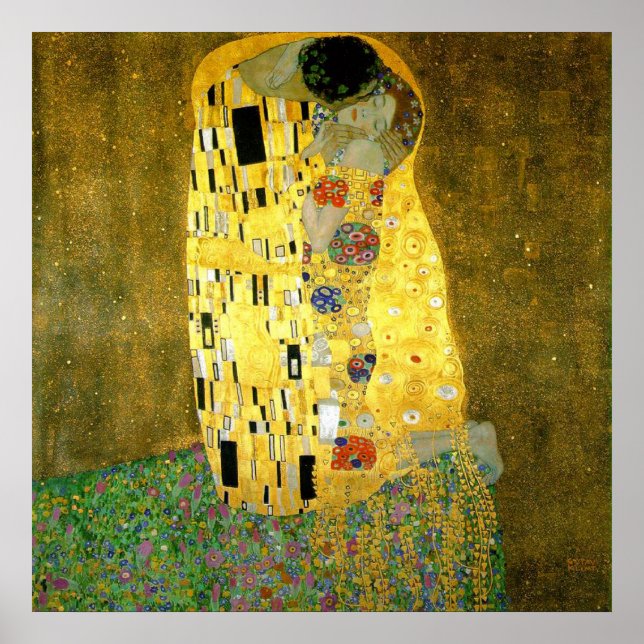 Kissen av Gustav Klimt Poster (Framsidan)