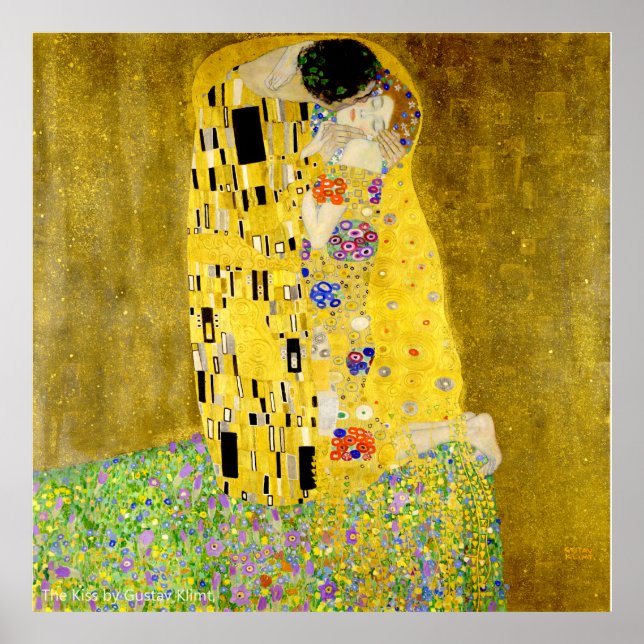 Kissen av Gustav Klimt Poster (Framsidan)