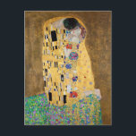 Kissen av Gustav Klimt Vykort<br><div class="desc">Kiss av Gustav Klimt The Kiss är en olje-on-canvas-målning med tillsats av guld löv, silver och platina. av den österrikiska symbolmålaren Gustav Klimt. Det målades någon gång 1907 och 1908, under höjden av vad akademiker kallar sin "gyllene period". Kismen har skakande toner i guld, stiliserade former och sentimental ikonografi, och...</div>