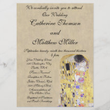 Kissen av Klimt Creamy Sand Wedding bjudande