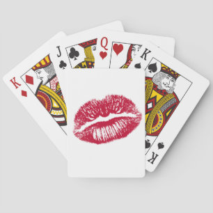 Kissen, Red Läppar Spel Kort