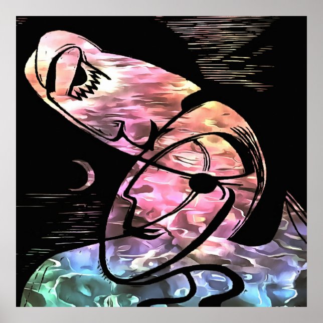 Kisser efter måndagskvällning och konst av Abstrak Poster (Framsidan)