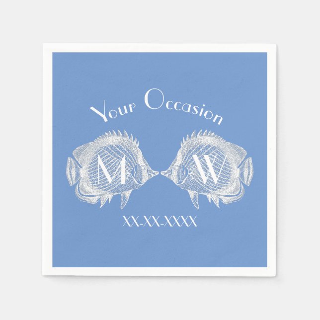 Kissera fisk din Färg personaliserar Pappersservett (Framsidan)