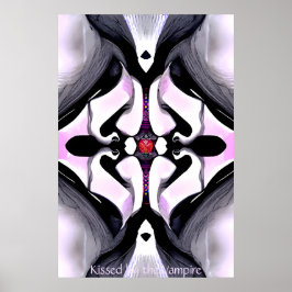 Kisserad av den gotiska Abstrakten AI Art Poster