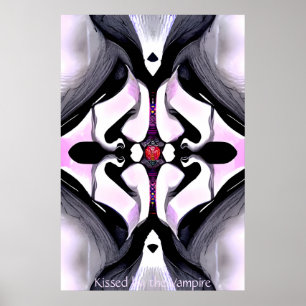 Kisserad av den gotiska Abstrakten AI Art Poster