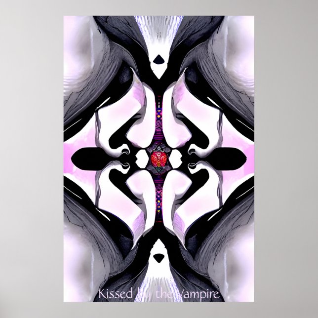 Kisserad av den gotiska Abstrakten AI Art Poster (Framsidan)