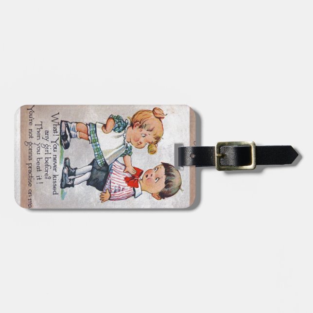 Kisserade aldrig en flicka? bagagebricka (Horisontell Framsida)