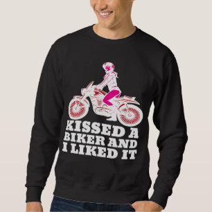 Kisserade en Biker och jag gillade motorcykelflick Lång Ärmad Tröja