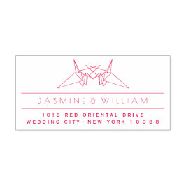 Kisserande av Origami Pappra Kranes (Asiatiska Brö Självfärgande Stämpel