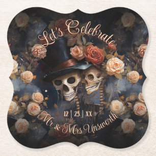 Kisserande Döskallar Låt oss Celebric Gothic Bröll Underlägg Papper
