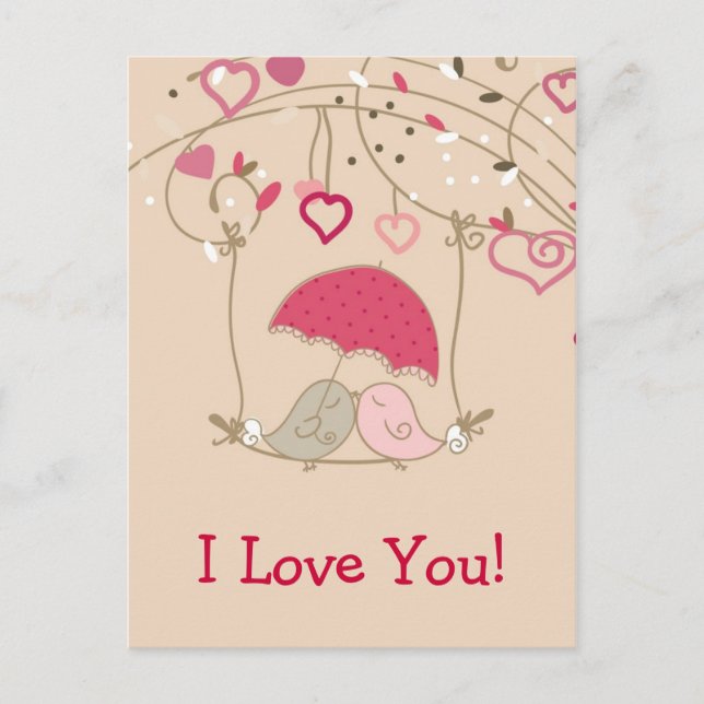 Kisserande fåglar vykort (Framsida)