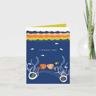 Kisserande fiskkoraller och blått hav Vinkara Bröl Tack Kort