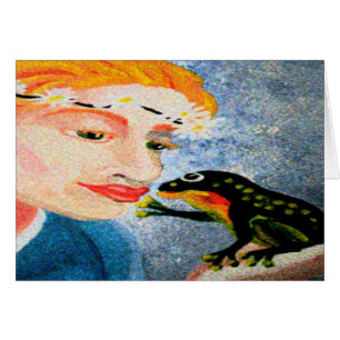 Kisserande grodor hälsningskort