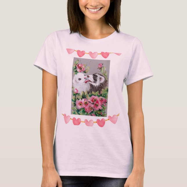 Kisserande illrar KÄRLEK/Valentine T-Shirt (Framsida)