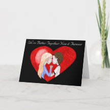 Kisserande par-kort (Valentine)