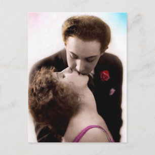 Kisserande vykort för några Franskar