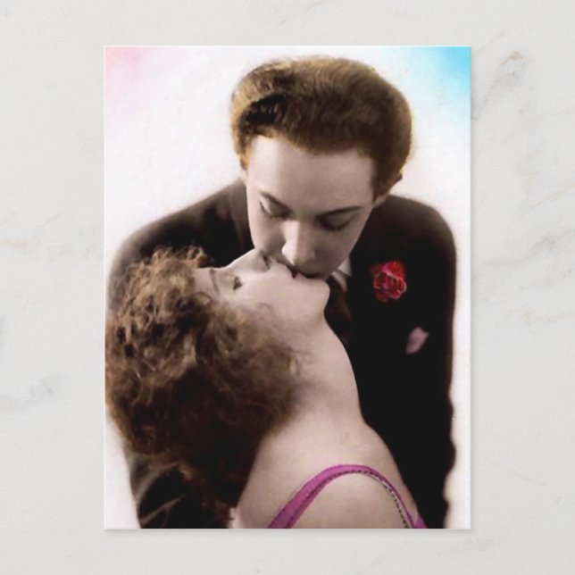 Kisserande vykort för några Franskar (Framsida)