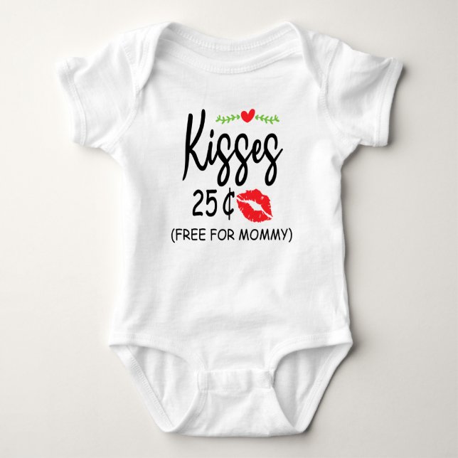 Kisses 25 cent gratis för Mamma Baby T Shirt (Framsida)