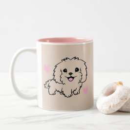 Kisses Coffee Bliss Hund älskare Pet-Thned Desig Två-Tonad Mugg