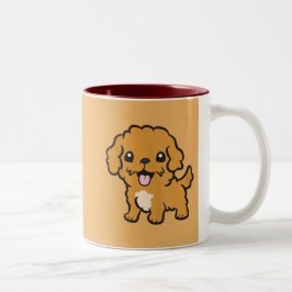 Kisses Coffee Bliss Hund älskare Pet-Thned Desig Två-Tonad Mugg