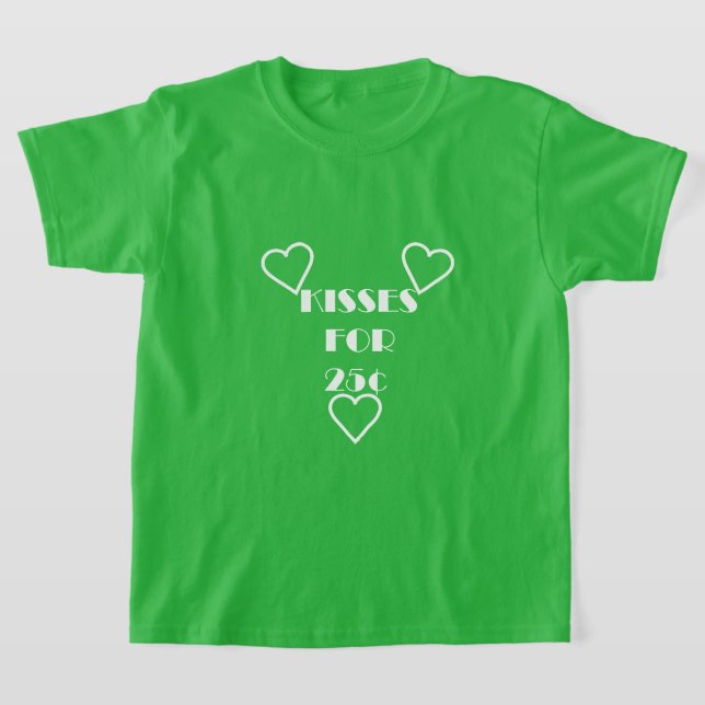 Kisses för 25 cent - Girls grundläggande T-Shirt (Laydown)