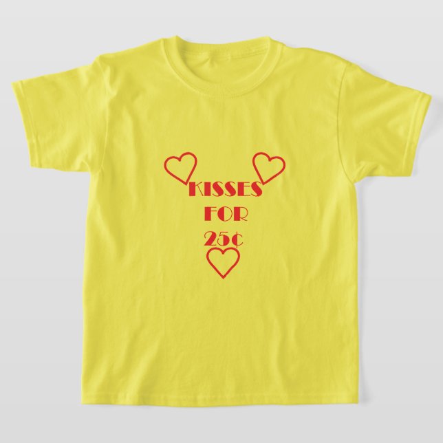 Kisses för 25 cent - Girls grundläggande T-Shirt (Laydown)