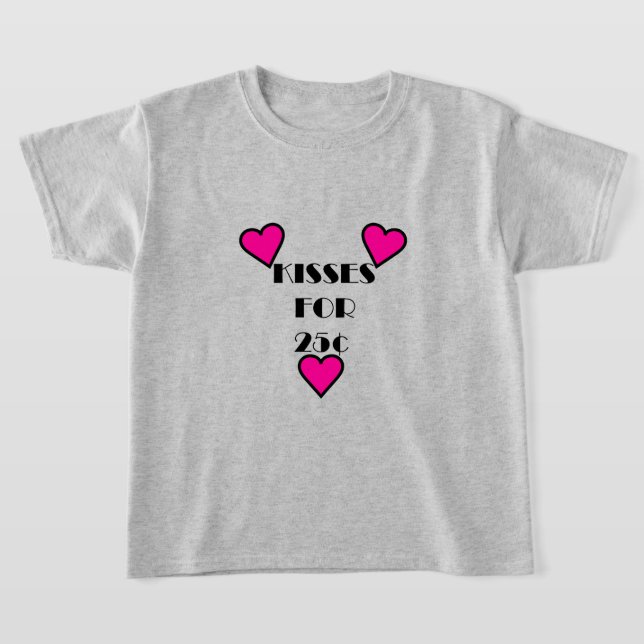 Kisses för 25 cent - Girls grundläggande T-Shirt (Laydown)