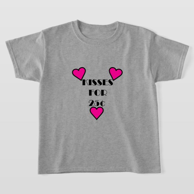 Kisses för 25 cent - Girls grundläggande T-Shirt (Laydown)