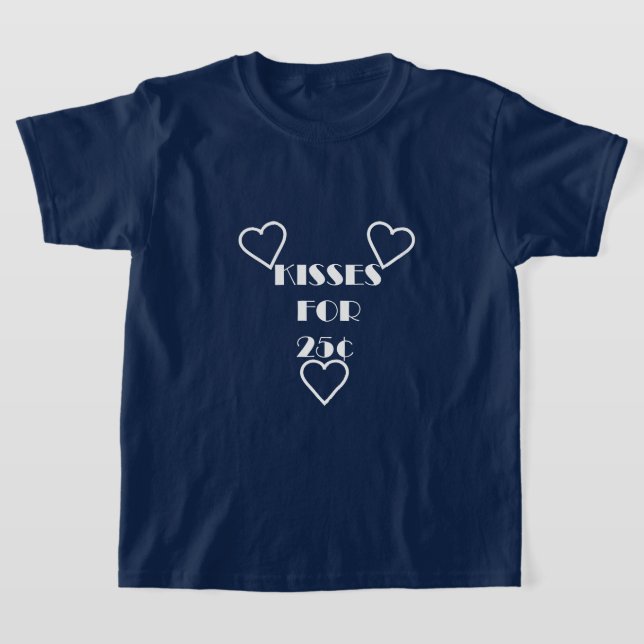 Kisses för 25 cent - Girls grundläggande T-Shirt (Laydown)