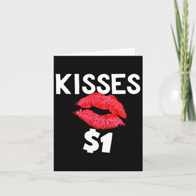 Kisses For Only One Dollar Valentine's Day Edition Kort (Framsida)