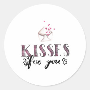 Kisses for runt klistermärke